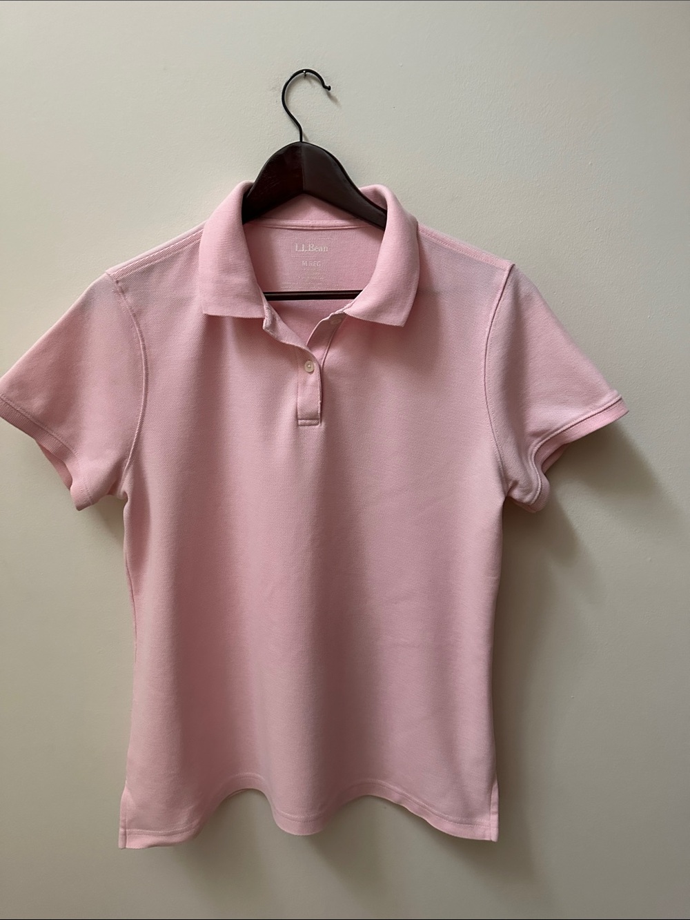 L.L. Bean Women's Light Pink Short-Sleeve Polo